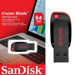 Pendrive SanDisk Cruzer Blade 64GB 2.0 negro y rojo
