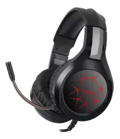 Auricular gamer Tedge GT-G10 negro con luz LED