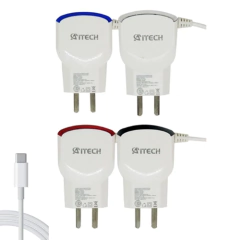 Cargador De Pared Aitech 4.2a Ios 1.2m 2 Usb Fast Charge tipo c