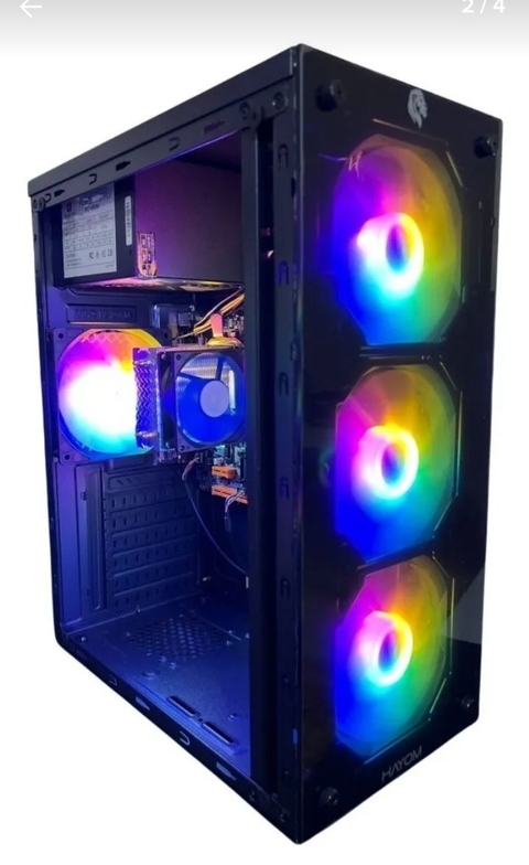 Gabinete Pc Gamer 4 Fans Led Azul Vidro Temp. Frontal & Lat