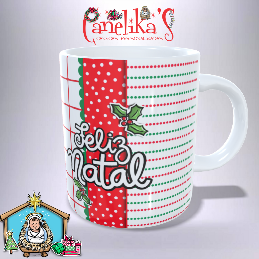 Caneca Feliz Natal Ho-Ho-Ho Repleto De Ha-Ha-Ha Presente - Minha Caneca