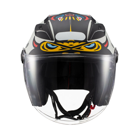 Capacete Fechado Moto Sky Two Zombie Desenhos Dentes Boca