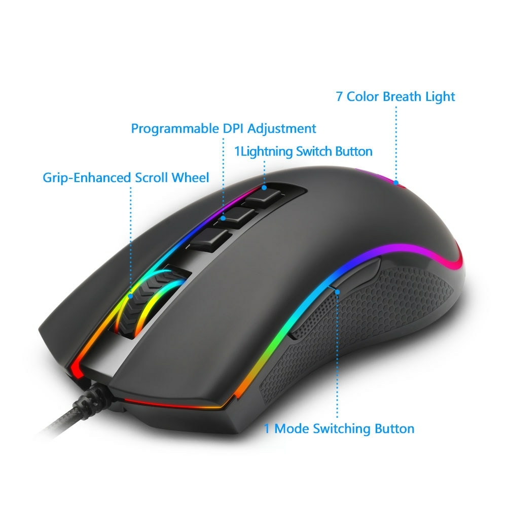 Mouse para jogo Redragon Cobra M711-FPS preto