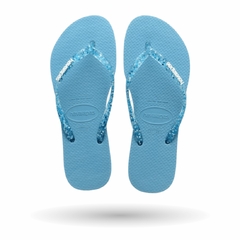 Havaianas Slim Logo Metallic Azul Tranquilidade
