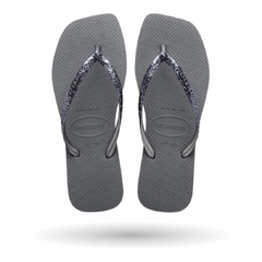 Havaianas Slim Square Glitter 2 Cinza Aço