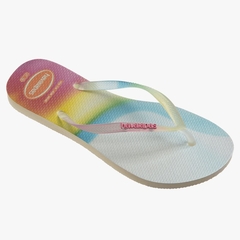 Havaianas Slim Metallic Rainbow Bege Palha - comprar online