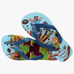 Havaianas Infantil Top Minecraft Branco/Azul Comfy na internet