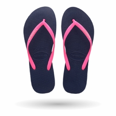 Havaianas Slim Logo Pop Up Azul/Pink