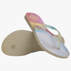 Havaianas Slim Metallic Rainbow Bege Palha - loja online