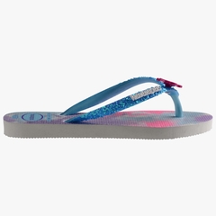 Havaianas Infantil Slim Glitter II Branco/Azul Water - +UP
