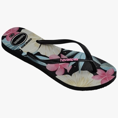 Havaianas Slim Floral Preto - comprar online