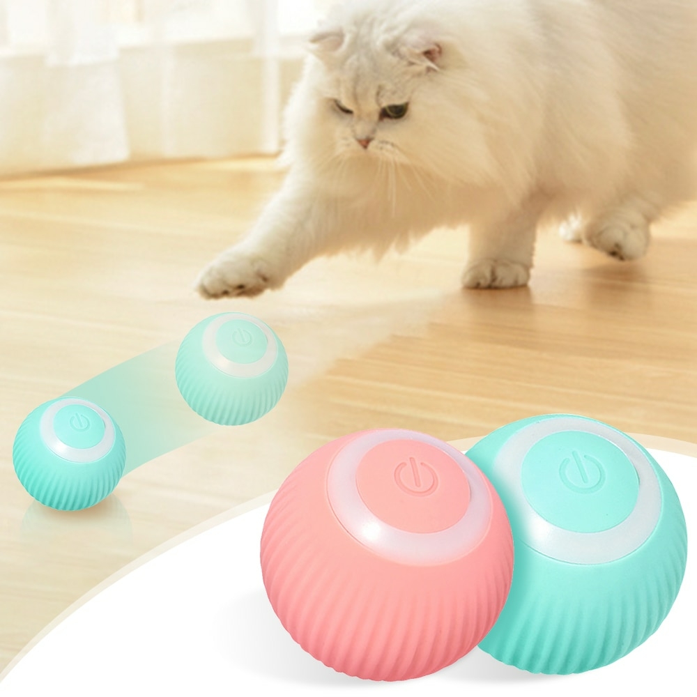 Bola de Brinquedo Interativa para Gatos com Luz Led Bola Giratória  Automática de 360 Graus Interativa Recarregável Por Usb