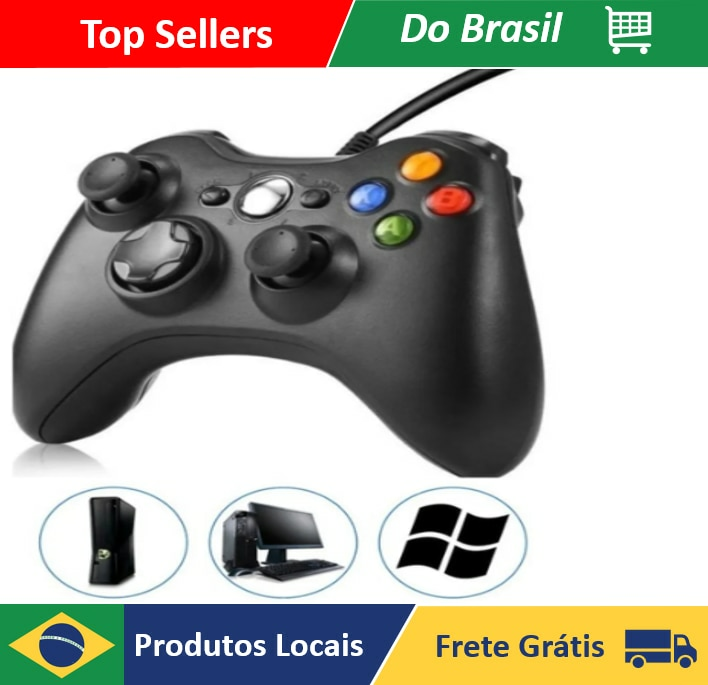 Controle Video Game Xbox 360 Com Fio Joystick Xbox360 E Pc