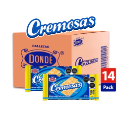 Cremosas Xl 165g - Caja con 14 paquetes de 165g - Galletas Dondé