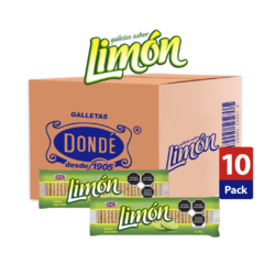 Limon 180g - Caja con 10 paquetes de 180g - Galletas Dondé