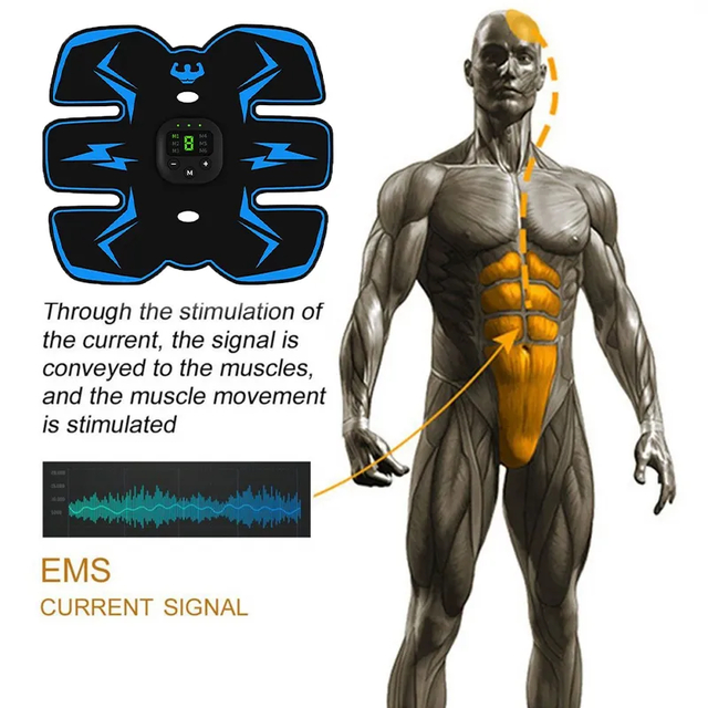 Estimulador e Tonificador Muscular EMS Fit para Abdomen Braços e Corpo