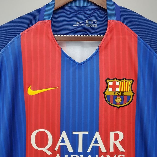 Camisa Barcelona 14/15 I Home Retro Vermelha e Azul Nike