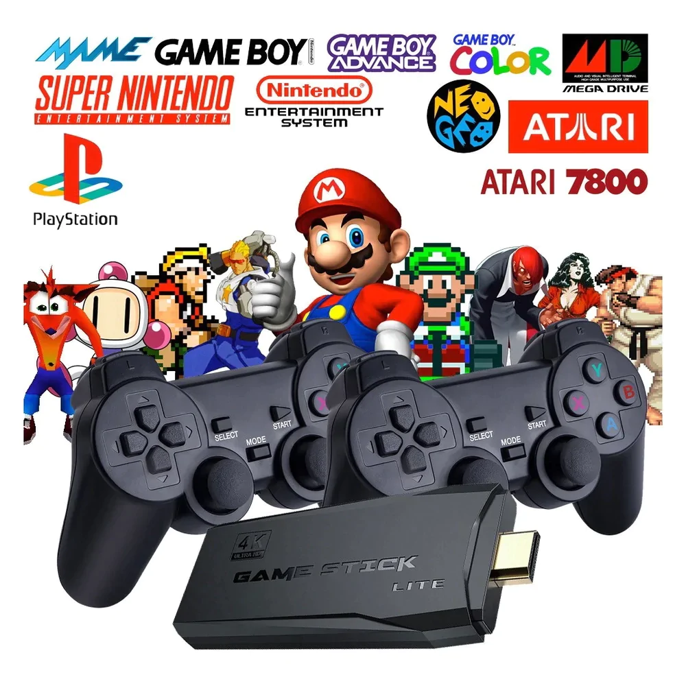 Super Game Stick 4k Retrô GD10 30000 Jogos 2 Controles sem Fio