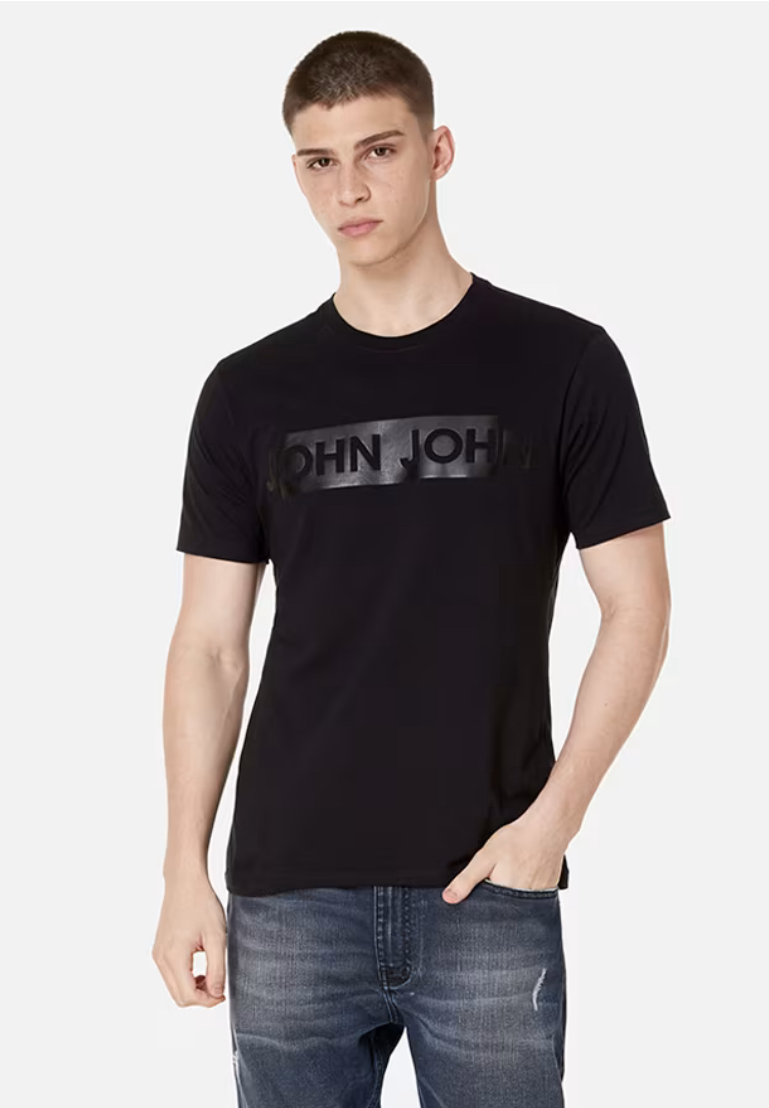 Camiseta John John Masculina Regular Logo Sunset Branca