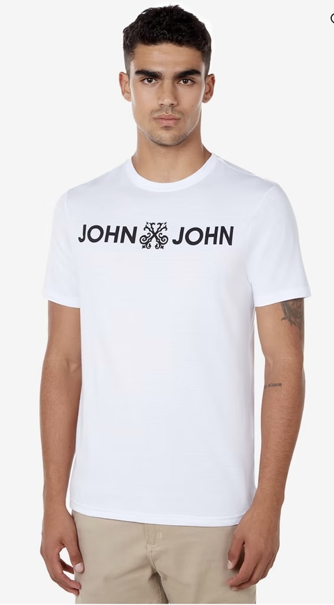 Camiseta John John Masculina Motorcycle Suply Co. Branca