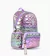 MOCHILA PUFFY CORAZONES METALIZADA LILA - comprar online