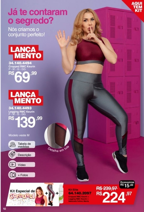 Calça Legging Meia Cinta Academia Romance Fitness Feminino