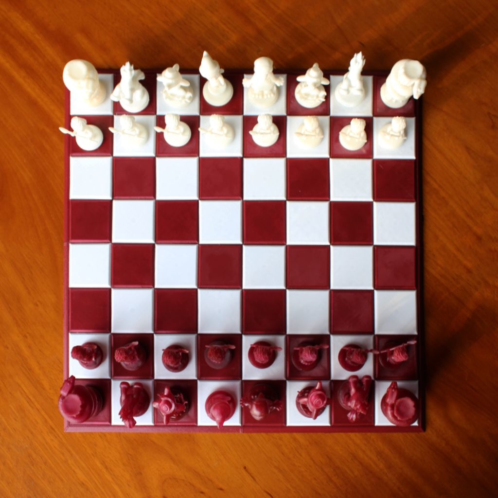 Jogo de xadrez e dama impresso em 3D 