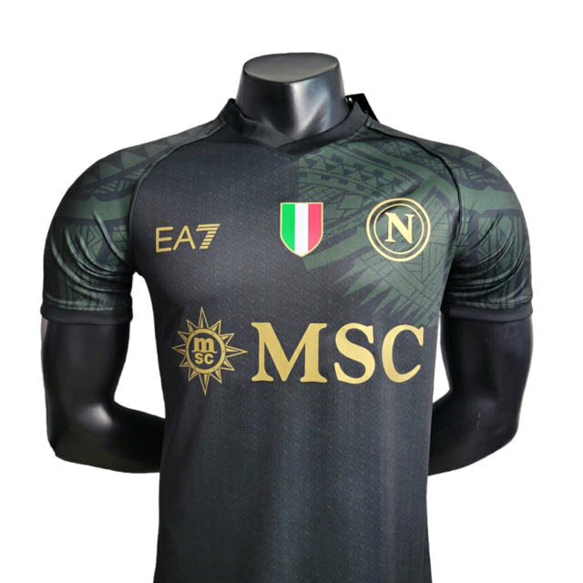 Camisa Napoli III 23 24 Jogador Emp rio Armani Masculina Preta Com camisa-napoli-iii-23-24-jogador-emp-rio-armani-masculina-preta-com