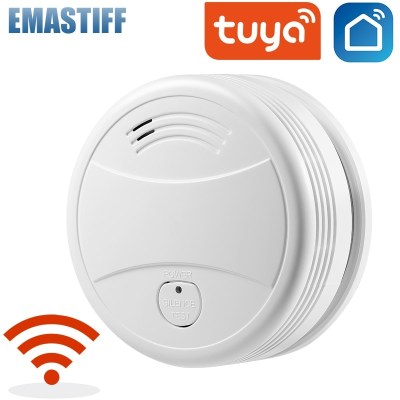 Wifi sensor de detecção de fumaça tuya vida inteligente app