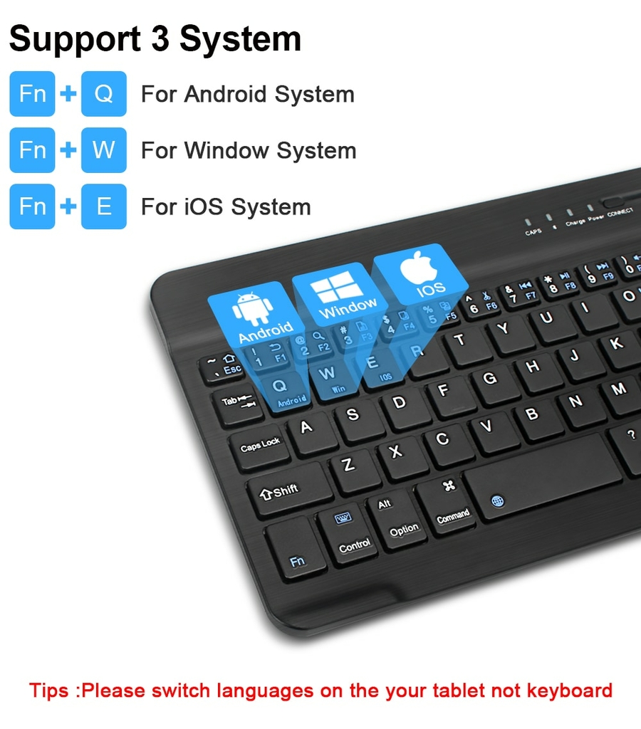 Mini Teclado Bluetooth Sem Fio Dobrável, Recarregador com Touchpad