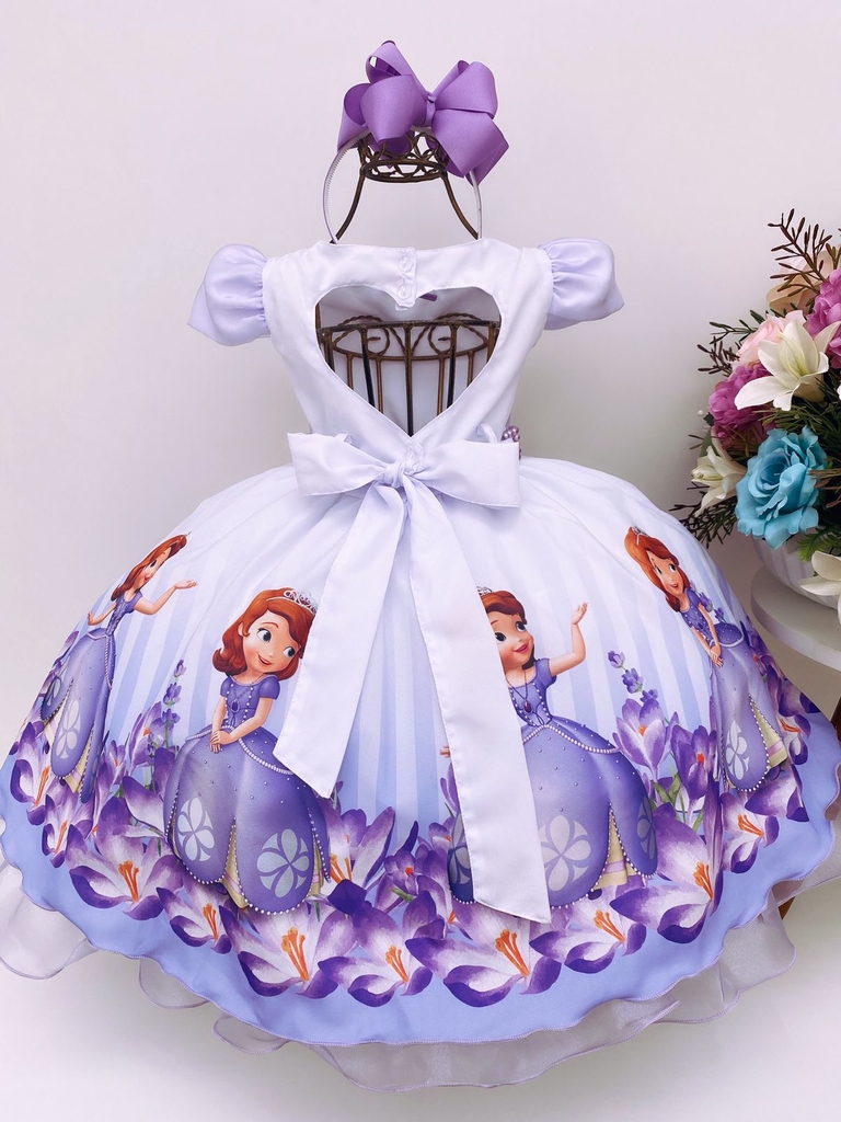 Vestido De Festa Infantil Princesa Sofia 1 Ao 3 Promoção