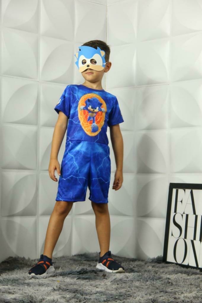 FANTASIA SONIC (COM MÁSCARA) - ISA KIDS MODA INFANTIL