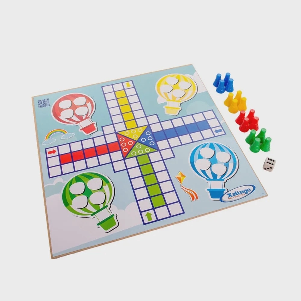 Jogo de Tabuleiro Ludo-em madeira