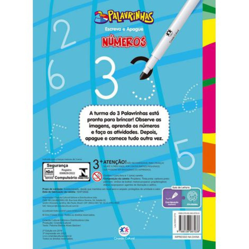 Livro Infantil com Jogos - 3 Palavrinhas