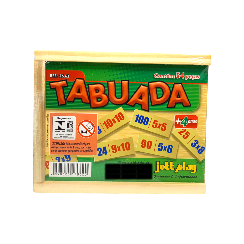 Kit 3 Jogo De Tabuada 54 Peças - Caixa Em Madeira em Promoção na