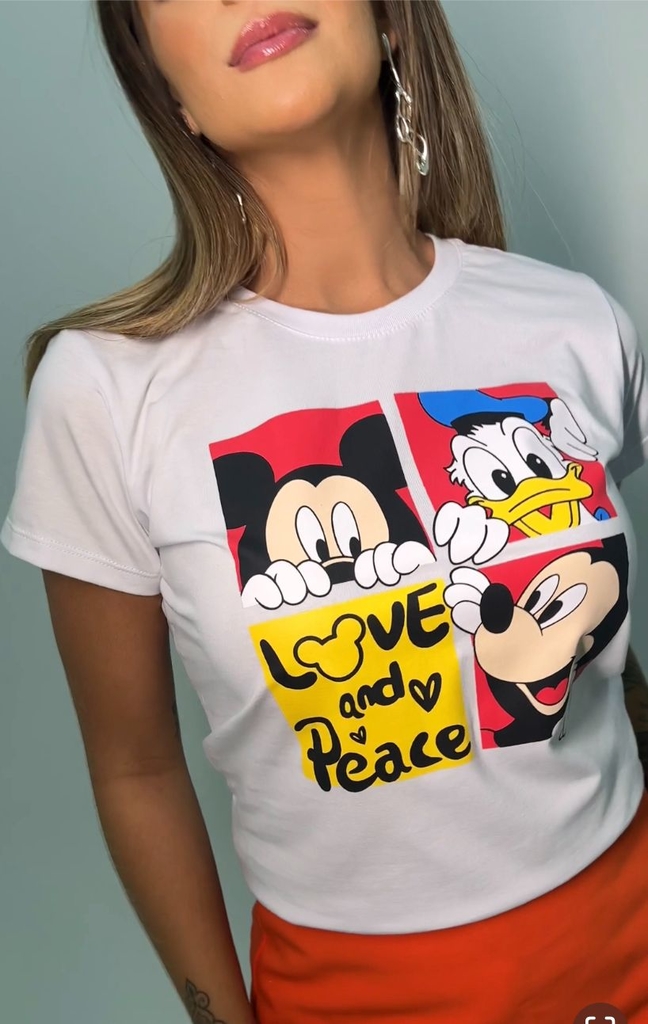 Camisa Feminina T-Shirts Mickey/Minnie Qualidade