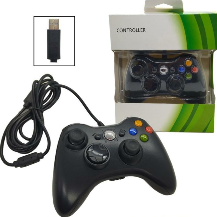 Controle de xbox 360 com fio para jogo de vídeo e pc/gordura e