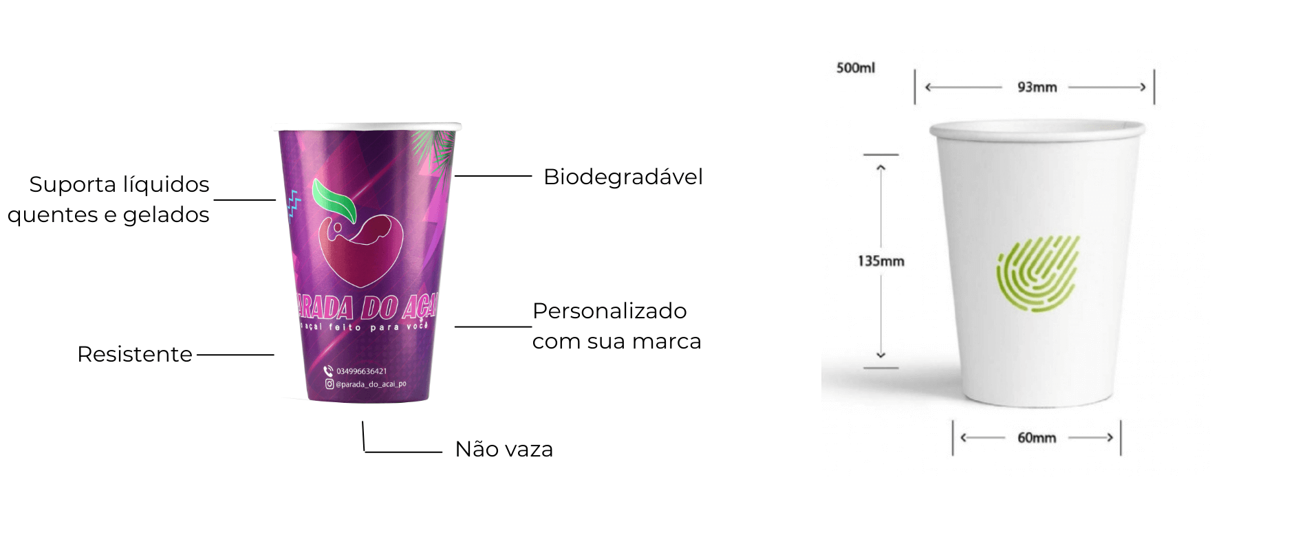 Copo de papel para Açaí