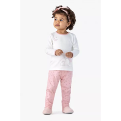 PIJAMA SUEDINE PRIME FLORESTA ROSA RUBI CONF INF DEDEKA