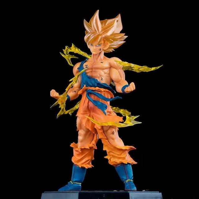 Boneco original de anime com controle de videogame, boneco de anime bandai  dragon ball z shf super saiyajin goku de poder completo, figura de ação  para presente, entrega rápida