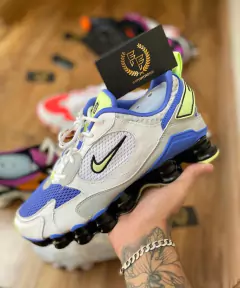 Nike Shox 12 Molas TL Nova – Branco, Azul e Verde