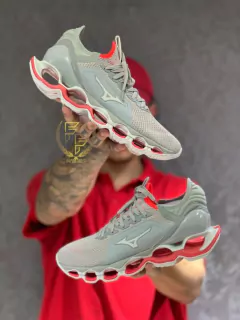 Tênis Mizuno Wave Prophecy X WK – Cinza e Vermelho