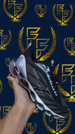 Tênis Mizuno Wave Prophecy 11 – Preto, Cinza e Vermelho