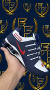 Tênis Nike Shox 4 Molas – Branco, Azul e Vermelho