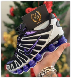 Nike Shox Tl 12 Molas - Branco, Cinza e Vinho