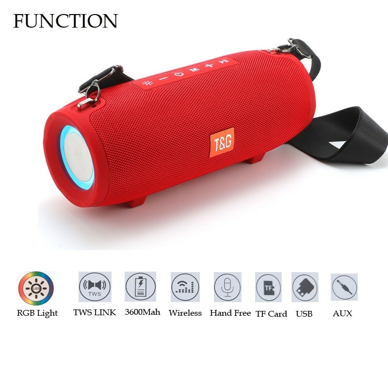 Altifalante Bluetooth portátil, 20W IPX6 Coluna Bluetooth à prova de água  Sem fios 360° Estéreo, com luz LED 36hrs Playtime HD Mic Suporte Rádio FM  Vermelho - Itália, Novo - plataforma de