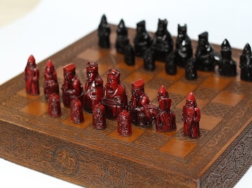 Jogo de Peças de Xadrez em Resina Coleção Lewis 32 peças