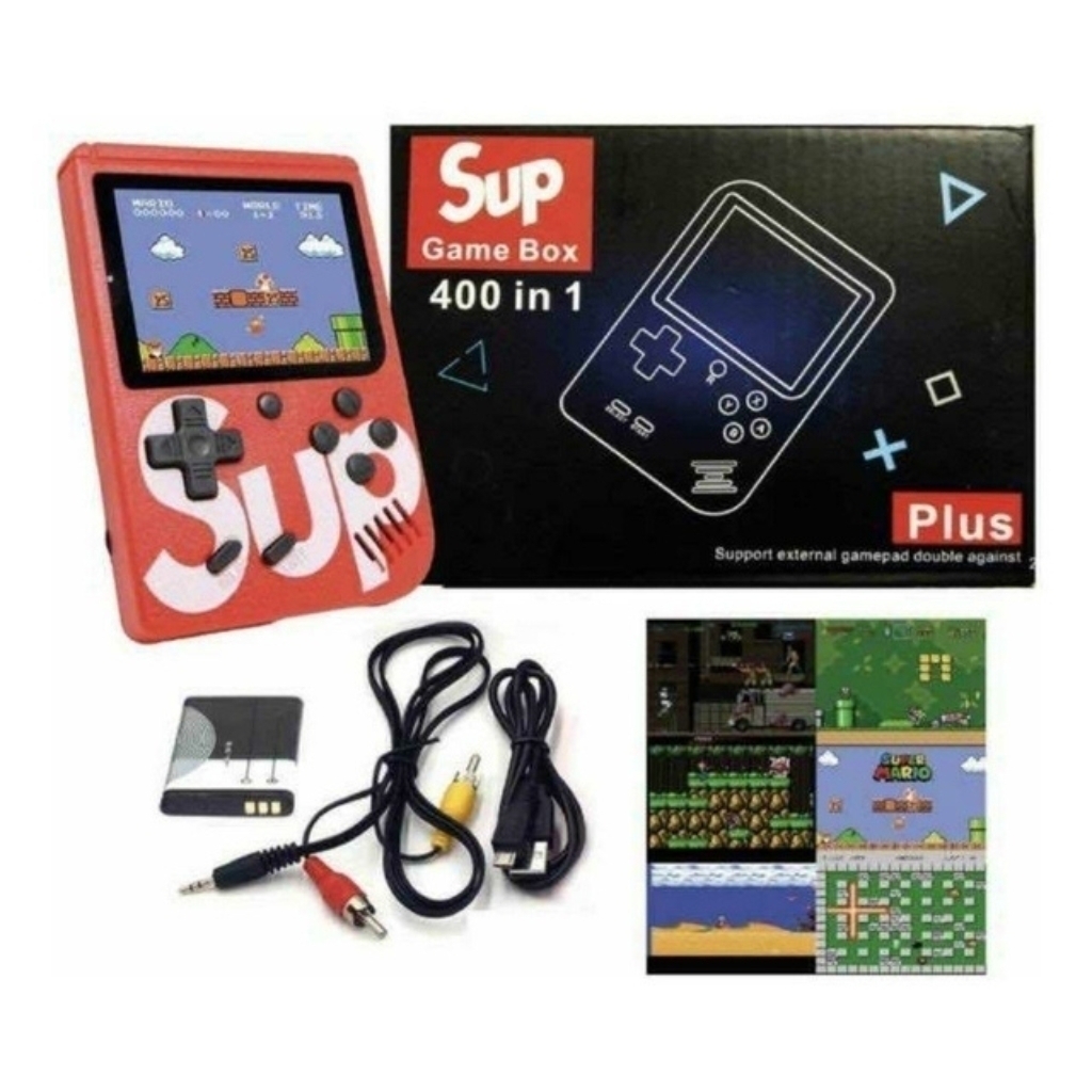 Mini video game portatil sup c 400 jogo 1 controle 2 jogadores console