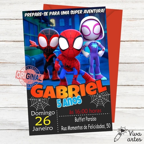 Convite Spidey E Seus Amigos Espetaculares convites