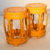 Conjunto 2 Puffs Amarelo decorativo madeira(Dcasa)